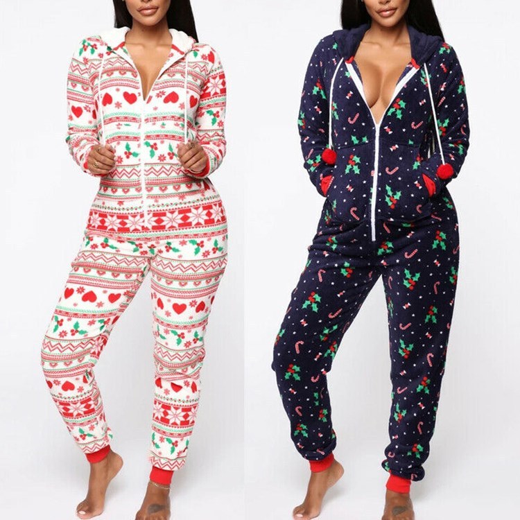 Hooded women Christmas Pajamas set