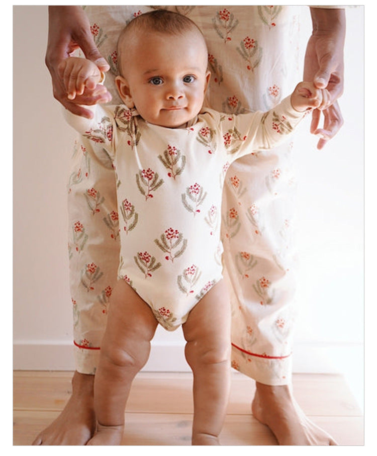 Baby's Christmas Floral Pajama Set