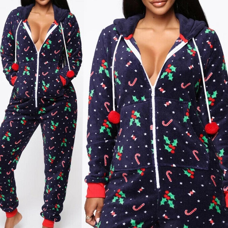 Hooded women Christmas Pajamas set