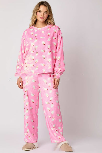 Casual Flannel Pajama Sets For Women