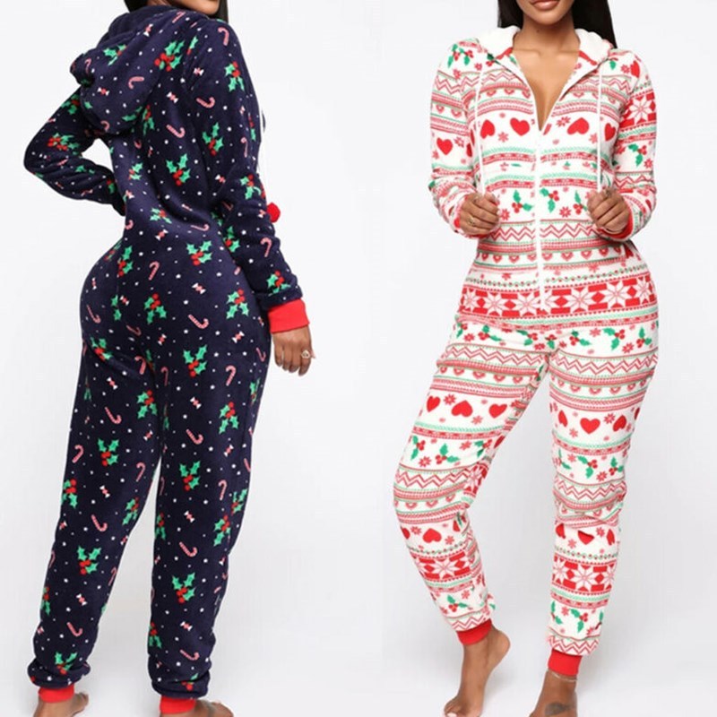 Hooded women Christmas Pajamas set