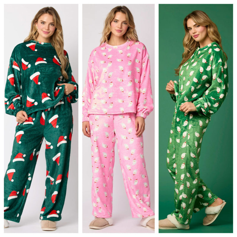 Casual Flannel Pajama Sets For Women