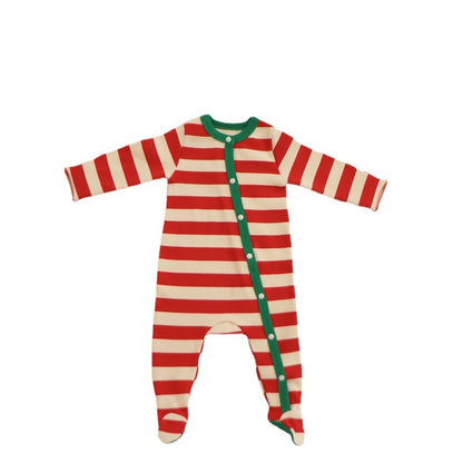 Christmas Series Striped Baby Jumpsuits