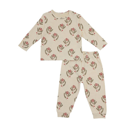 Baby's Christmas Floral Pajama Set