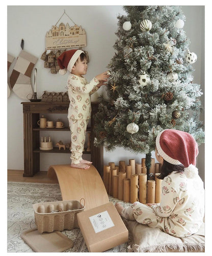 Baby's Christmas Floral Pajama Set